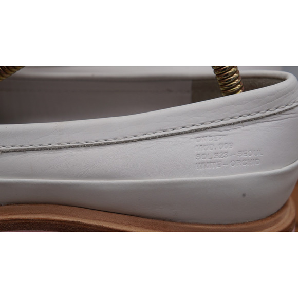 Anthropologie Oncept Heeled Loafers White & Pink Womens US 7 Boho Hipster - Picture 3 of 16